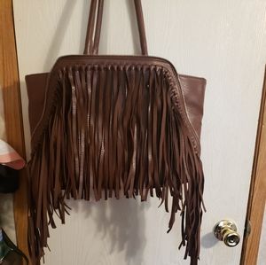 Sondra Roberts SR2 Leather Handbag  Tassels Large